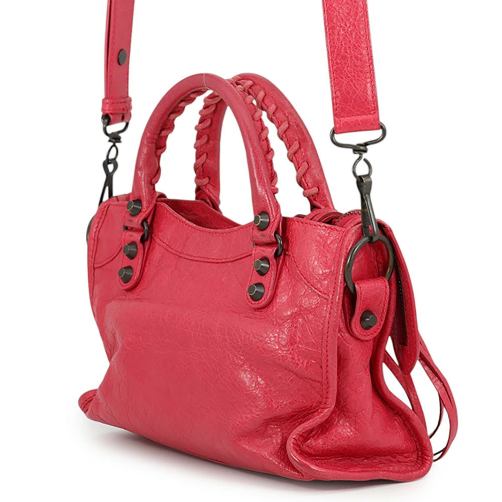 Balenciaga Leather Handbag City Black